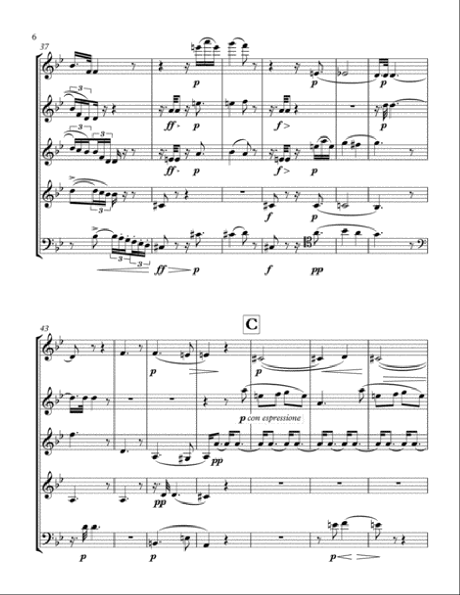Praeludium from Op. 4 Suite, arranged for Wind Quintet Woodwind Quintet scores gallery preview page 6