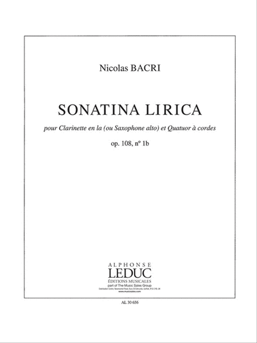 Bacri Sonatina Lirica Op.108 No1b Divers Quintet Book Collection / Songbook scores gallery preview page 1