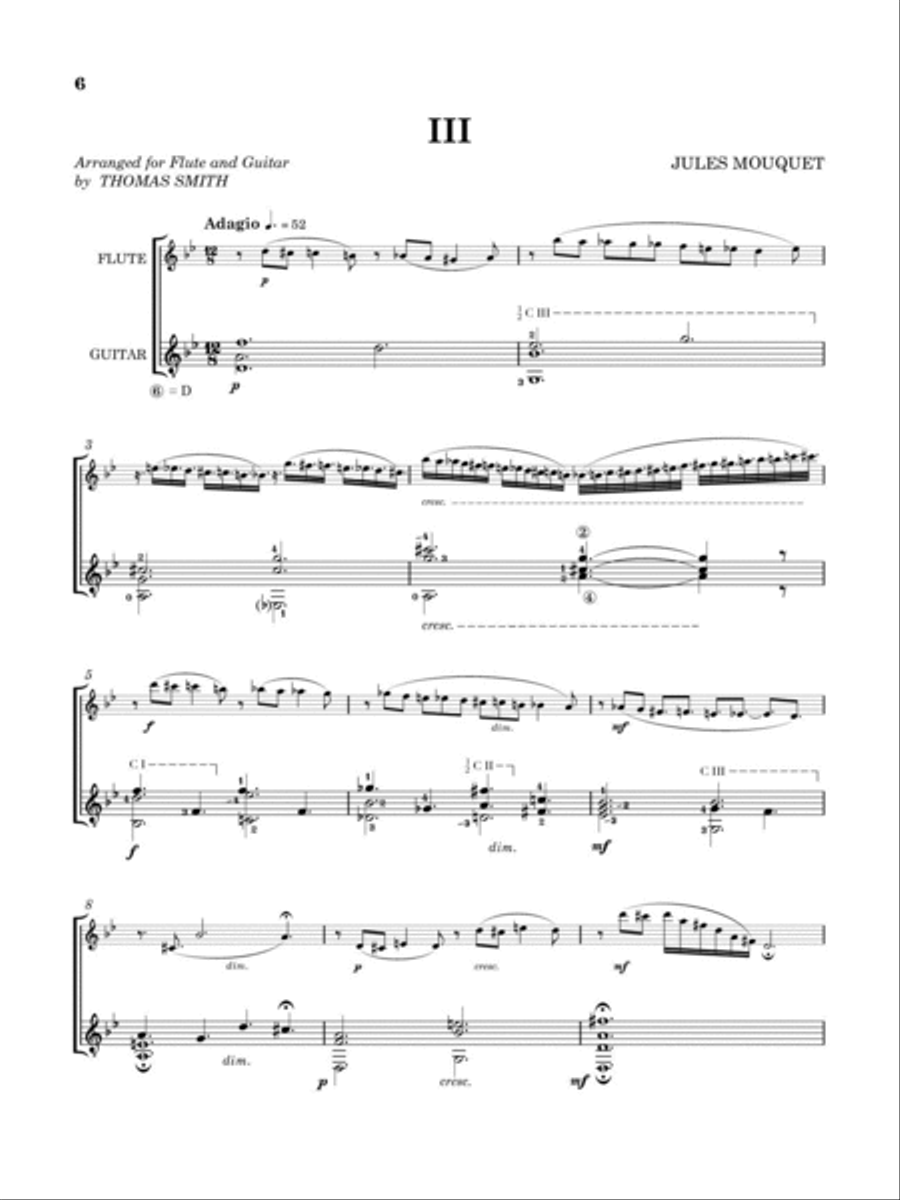 Five Short Pieces, Op. 39 for Flute and Guitar Flute scores gallery preview page 4