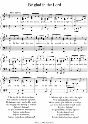 Be glad in the Lord. A new tune to a wonderful hymn.