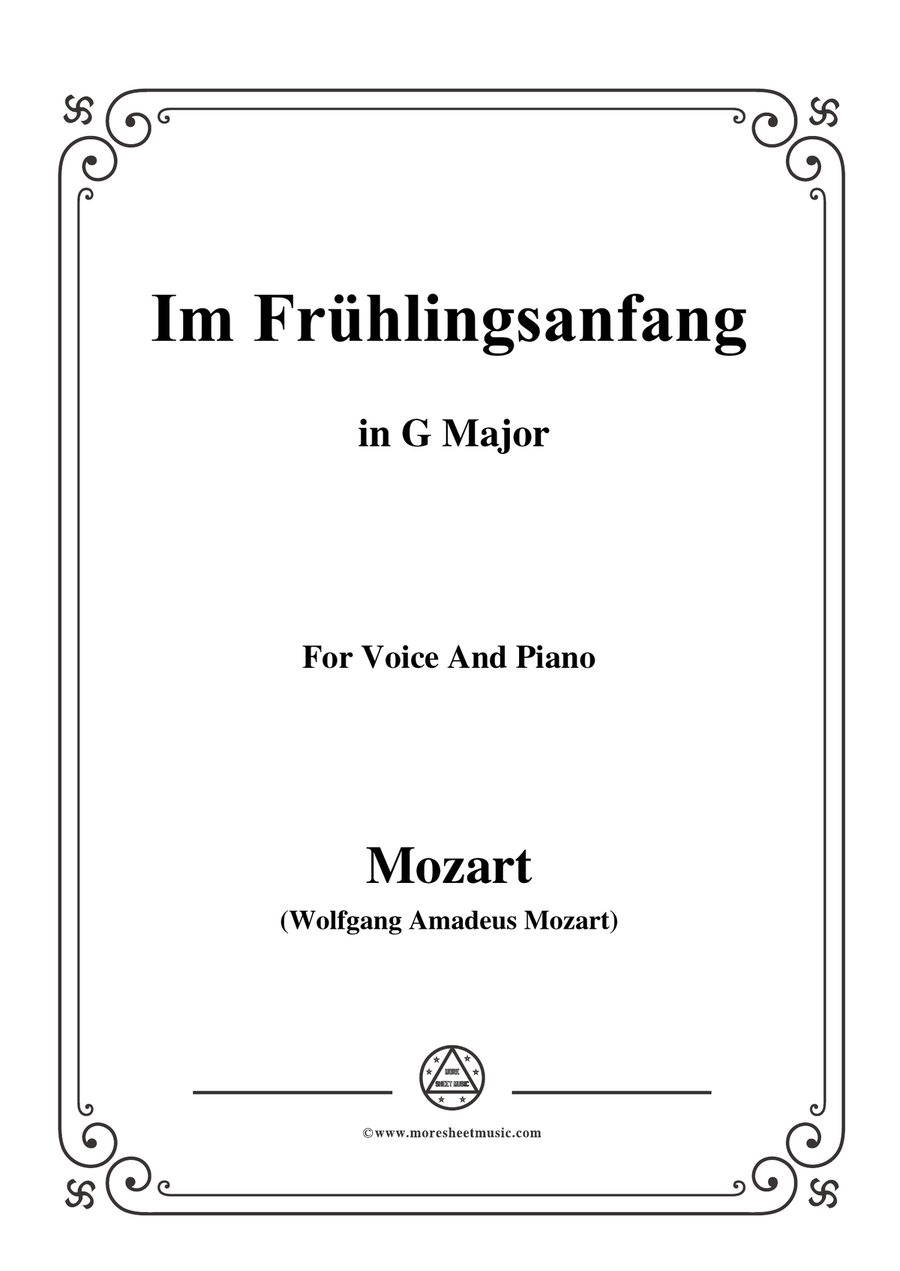 Mozart-Im frühlingsanfang,in G Major,for Voice and Piano