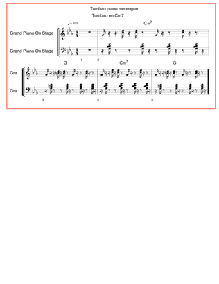 Tumbao piano merengue en C m7
