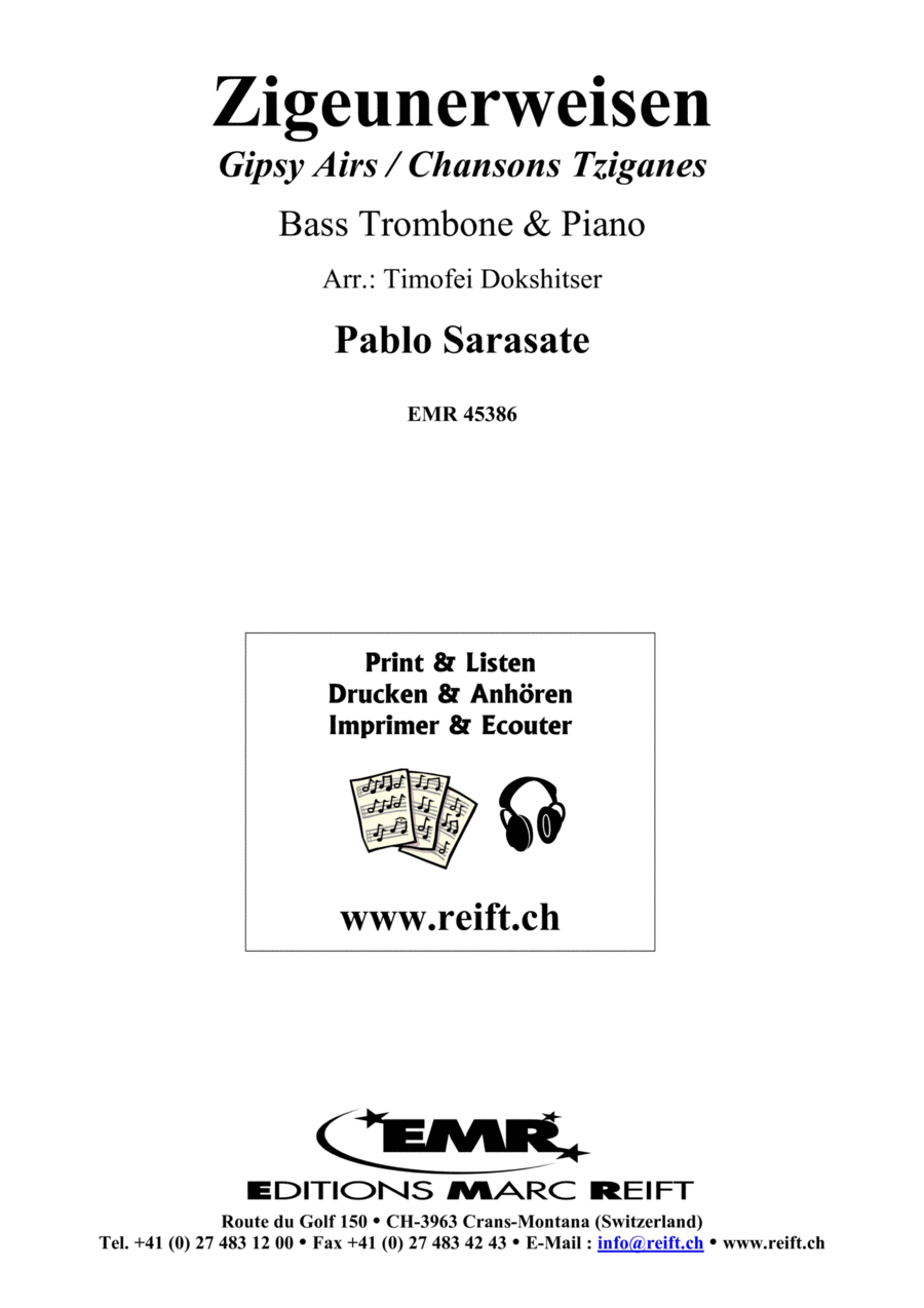 Zigeunerweisen Trombone scores gallery preview page 1