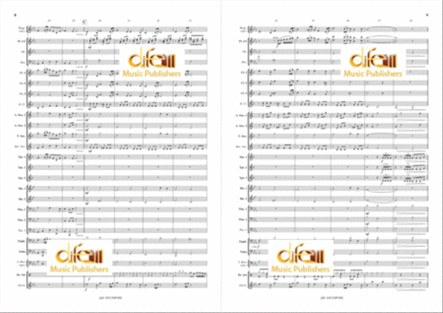 Highland Cathedral (with Bag Pipe ad lib.) Concert Band scores gallery preview page 5