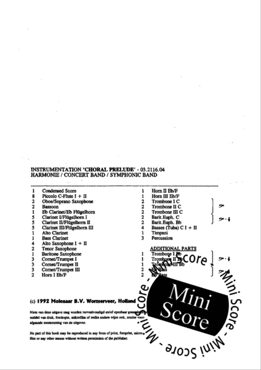 Choral Prelude Concert Band scores gallery preview page 6