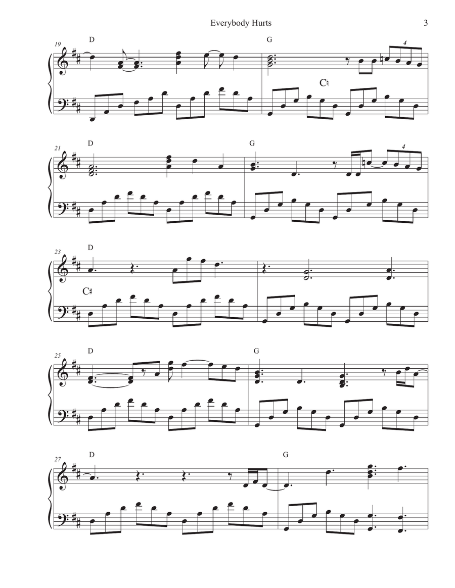 Everybody Hurts Harp scores gallery preview page 3