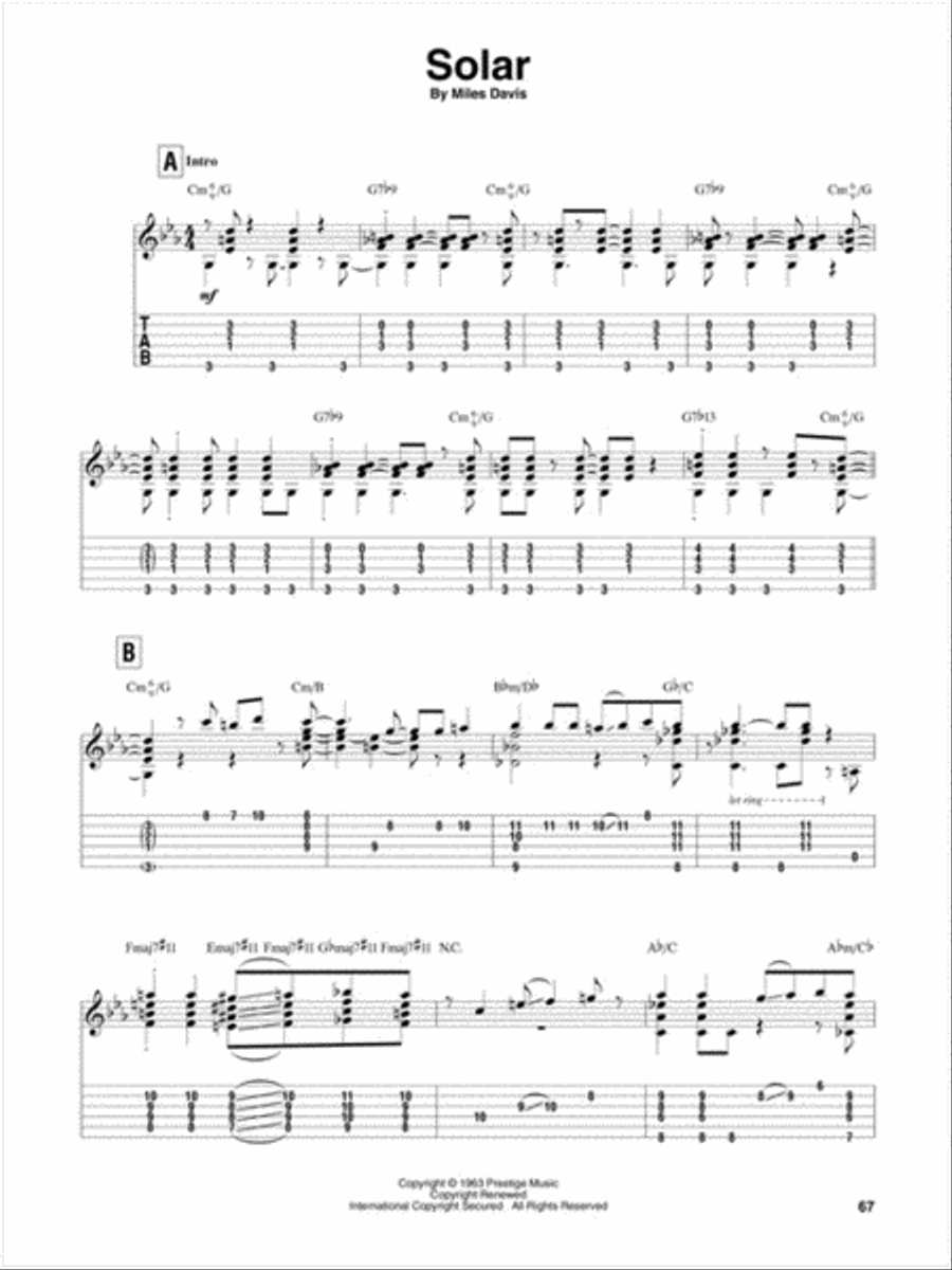 Miles Davis for Solo Guitar Electric Guitar scores gallery preview page 10