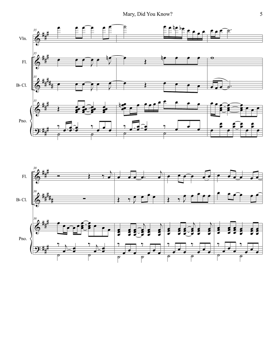 Mary, Did You Know? Mary, Did You Know? Woodwind Duet scores gallery preview page 5