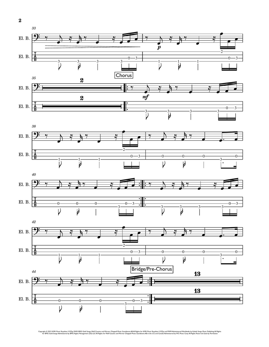 Can't Feel My Face Acoustic Guitar scores gallery preview page 2