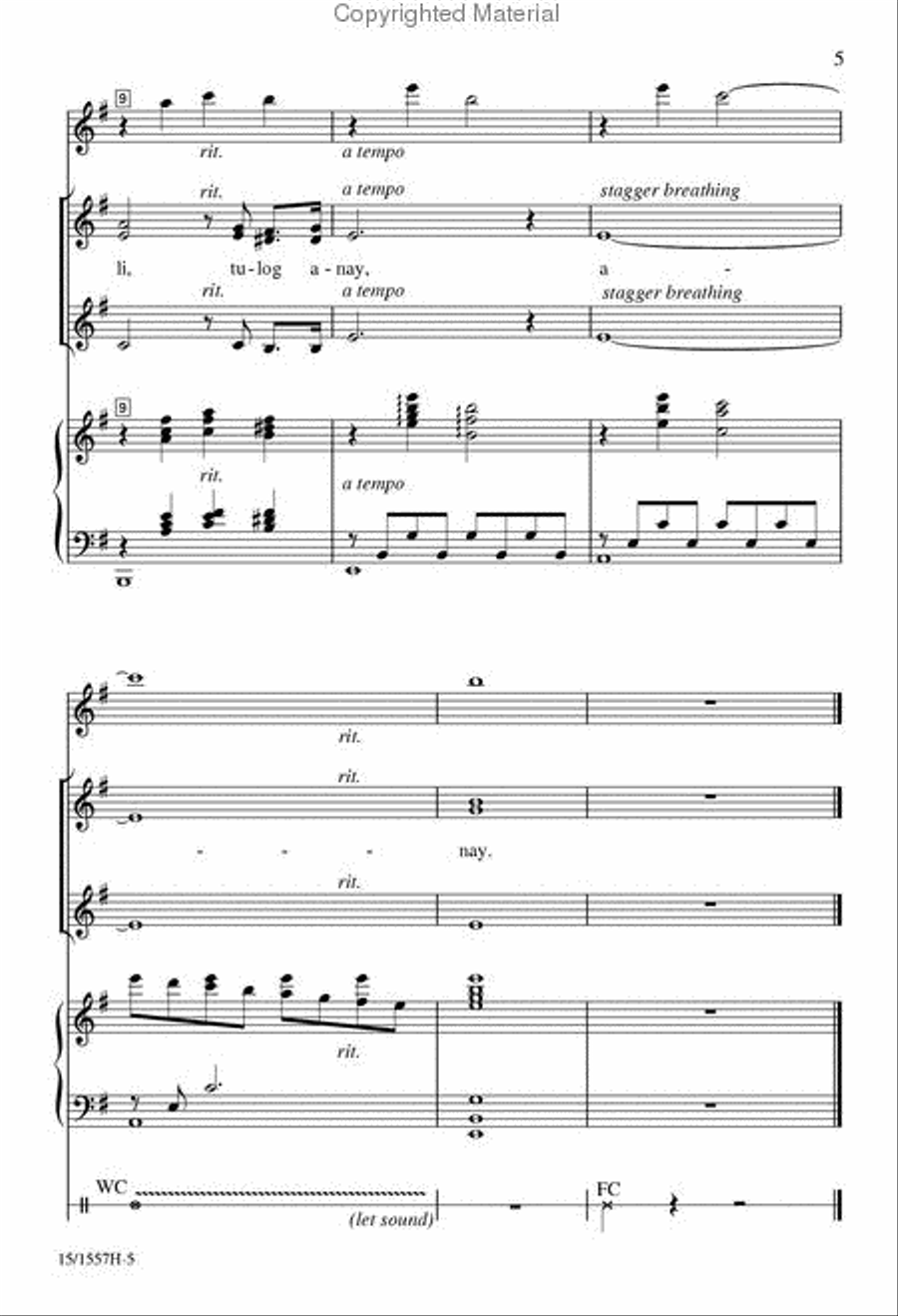 Three Pacific Island Lullabies SSA scores gallery preview page 4