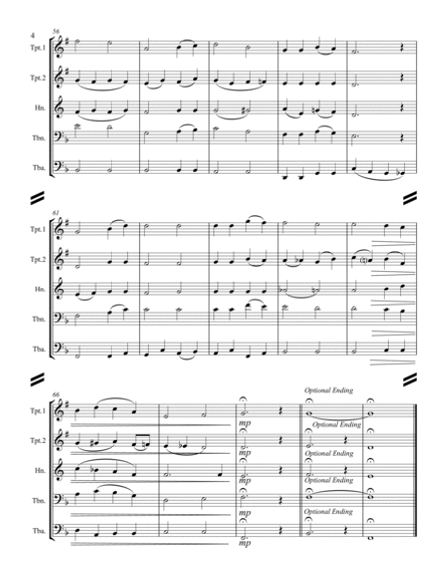 Barnby - O Perfect Love (for Brass Quintet) Brass Quintet scores gallery preview page 5