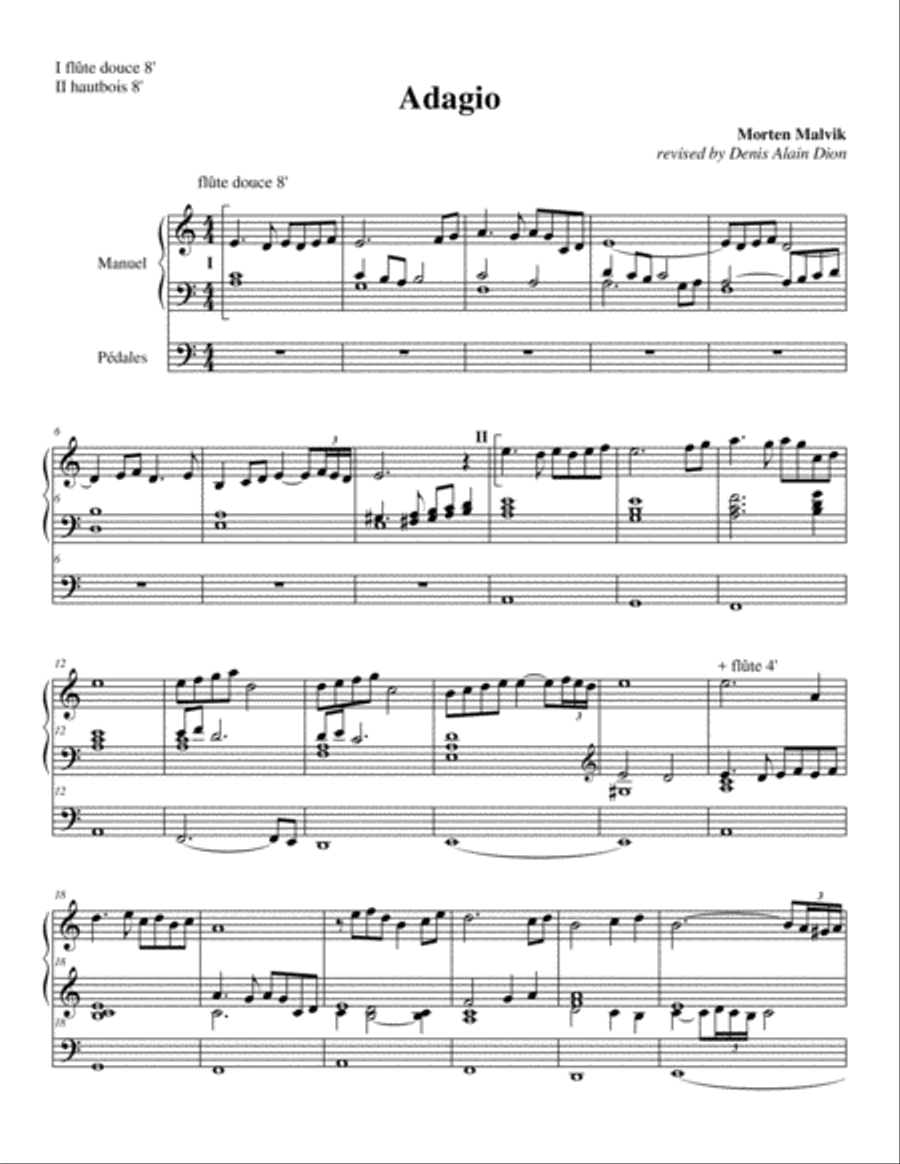 Adagio Organ Solo scores gallery preview page 1