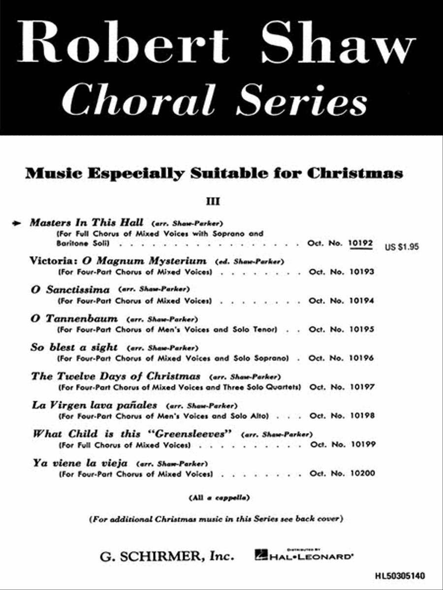 Masters in This Hall Masters in This Hall 4-Part scores gallery preview page 1