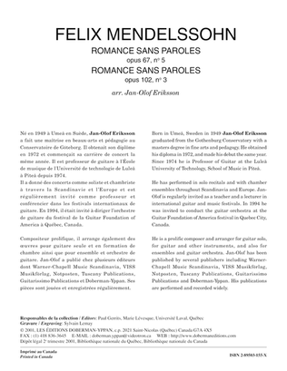 Book cover for Romances sans paroles op. 67, no. 5 & op. 102, no. 3