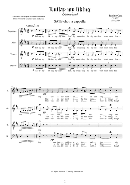 Lullay my liking - Christmas for SATB choir a cappella image number null