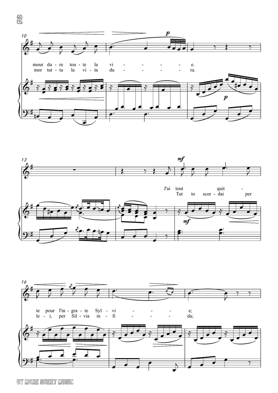 Giovanni-Piacer d'amor in G Major,for Voice and Piano Piano, Vocal scores gallery preview page 4