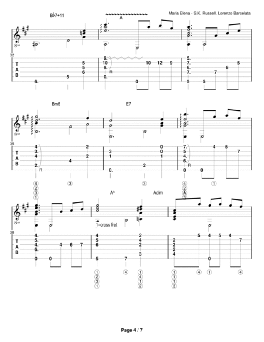 Maria Elena Guitar Solo scores gallery preview page 4