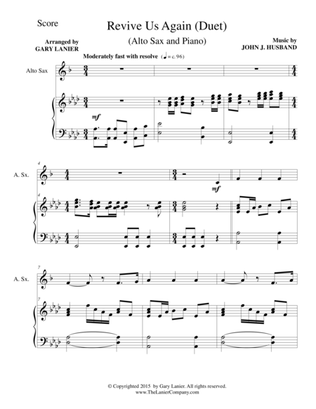 Book cover for REVIVE US AGAIN (Duet – Alto Sax and Piano/Score and Parts)