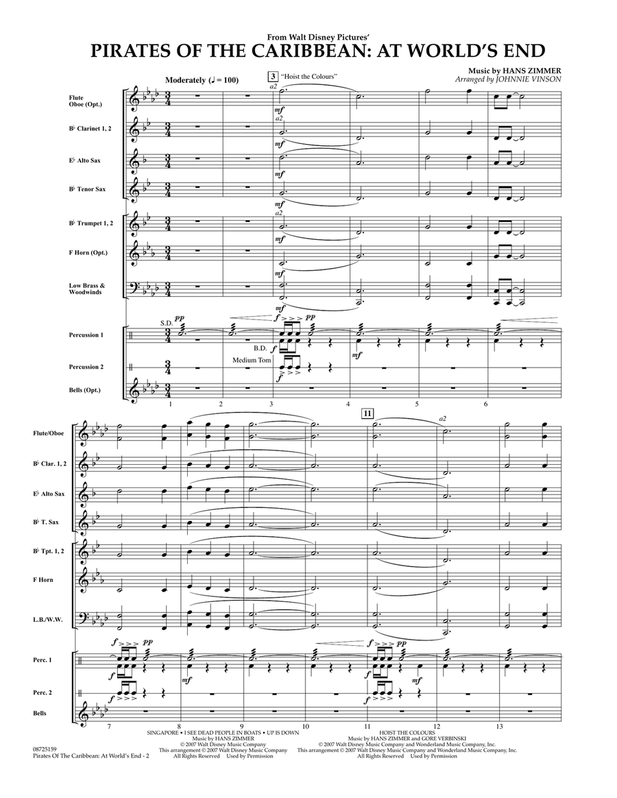Pirates Of The Caribbean: At World's End - Full Score Concert Band scores gallery preview page 1