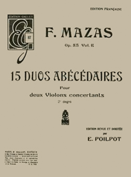 Duos abecedaires (15) Op. 85b