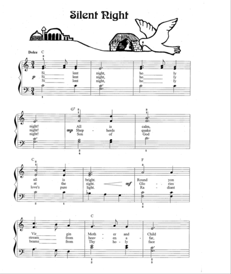 Silent Night Piano Solo scores gallery preview page 2