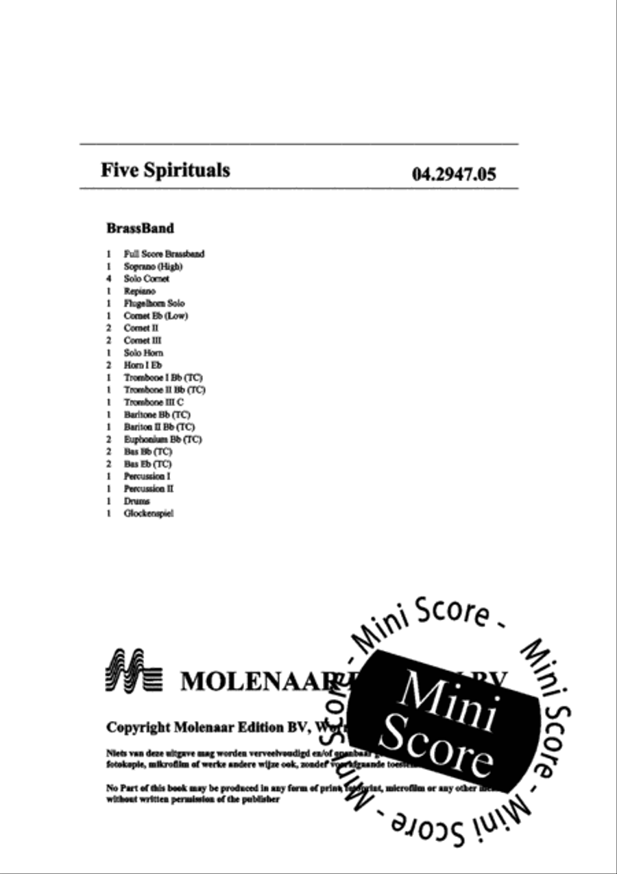 Five Spirituals 3-Part scores gallery preview page 4