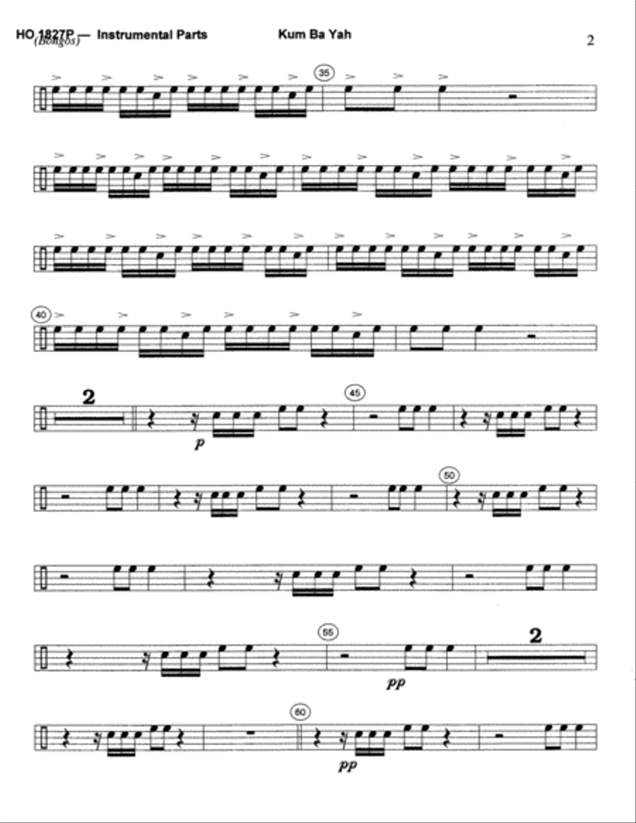 Kum Ba Yah Piano scores gallery preview page 2