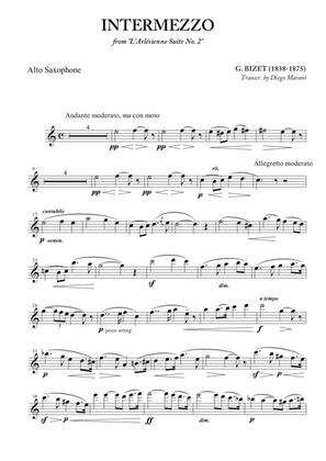 Book cover for Intermezzo from "L'Arlesienne" for Alto Saxophone and Piano