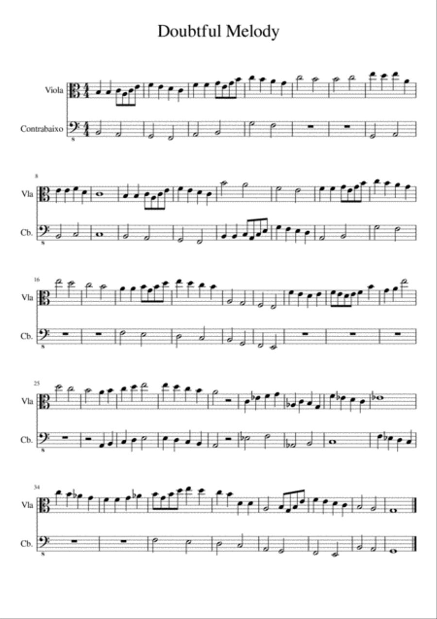 Doubtful Melody String Duet scores gallery preview page 1