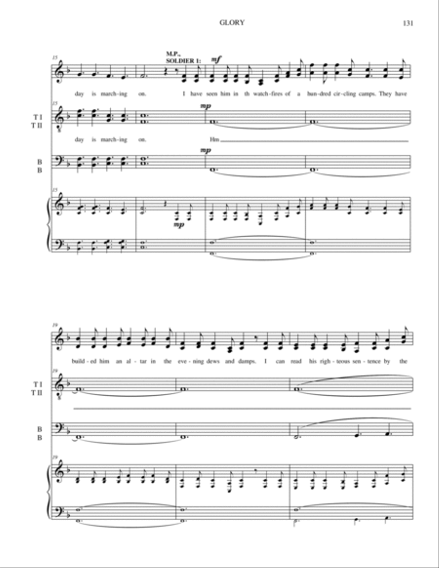 Glory (Battle Hymn of the Republic) 4-Part scores gallery preview page 3