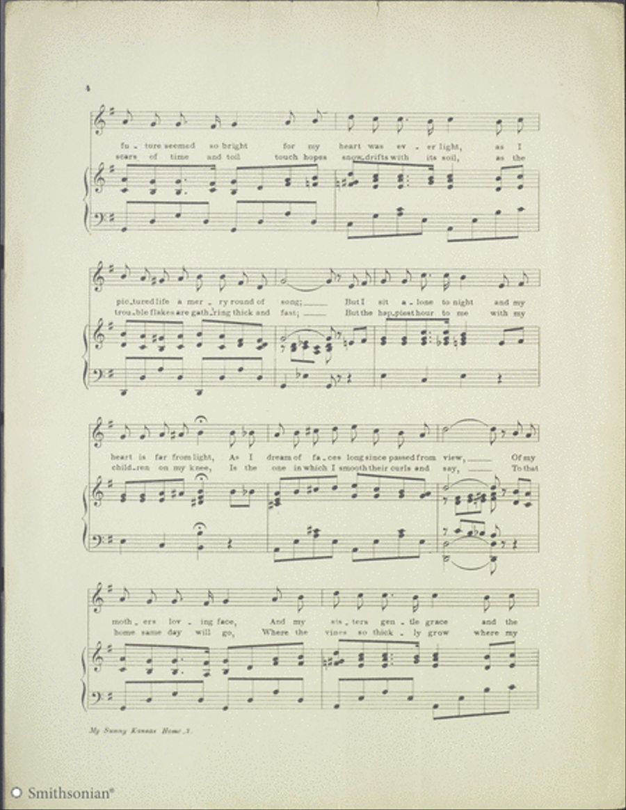 My Sunny Kansas Home Piano, Vocal scores gallery preview page 3