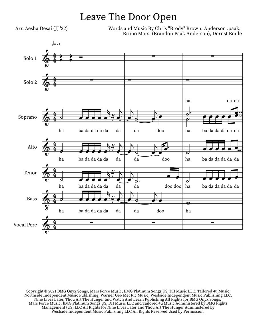 Leave The Door Open Leave The Door Open SSAA scores gallery preview page 1