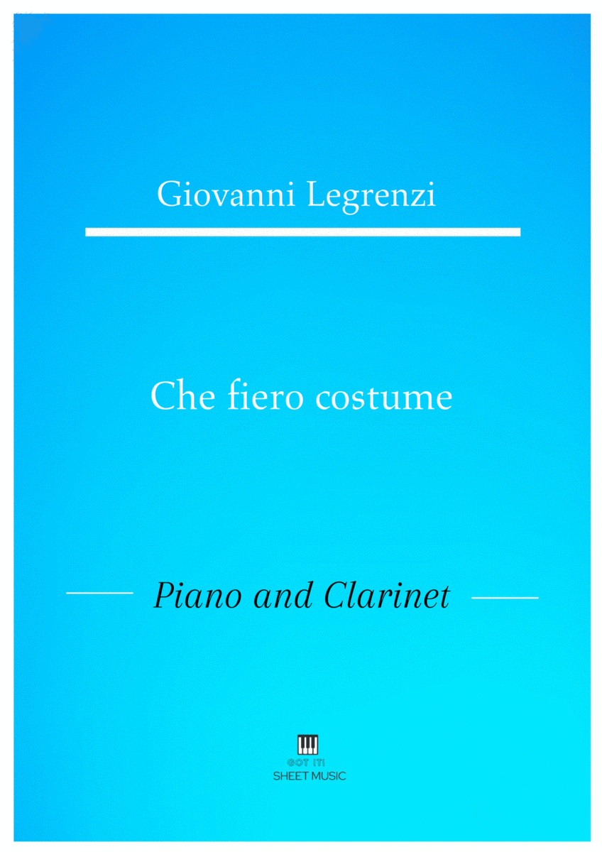 Legrenzi - Che fiero costume (Piano and Clarinet) image number null