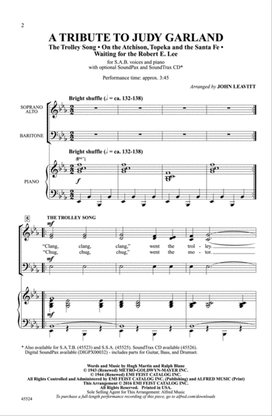 A Tribute to Judy Garland Choir scores gallery preview page 1