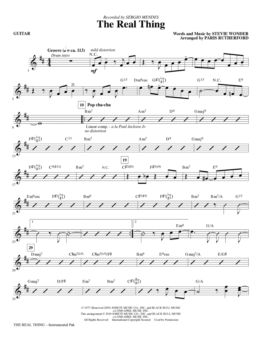 The Real Thing - Guitar Choir scores gallery preview page 1