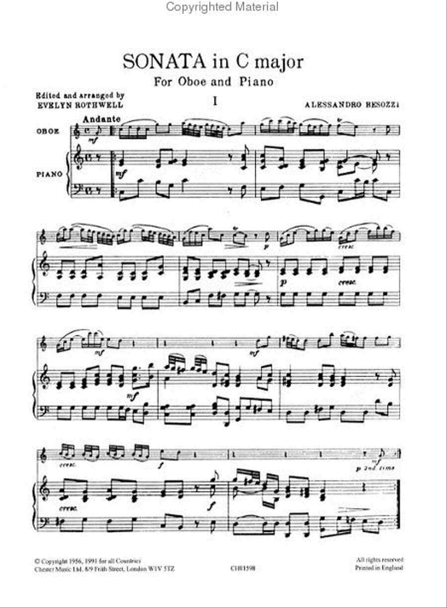 Sonata in C for Oboe and Piano Piano Accompaniment scores gallery preview page 2