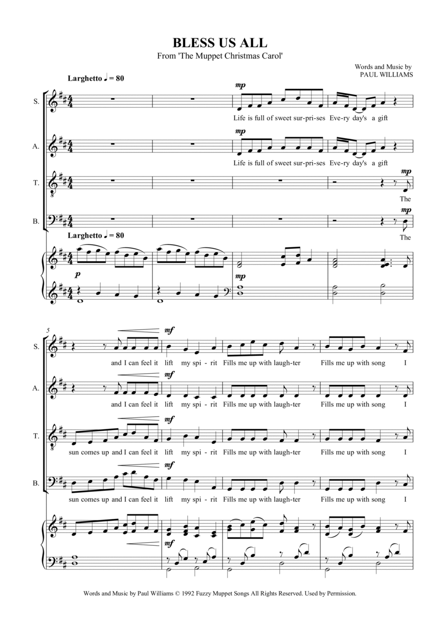 Bless Us All 4-Part scores gallery preview page 1