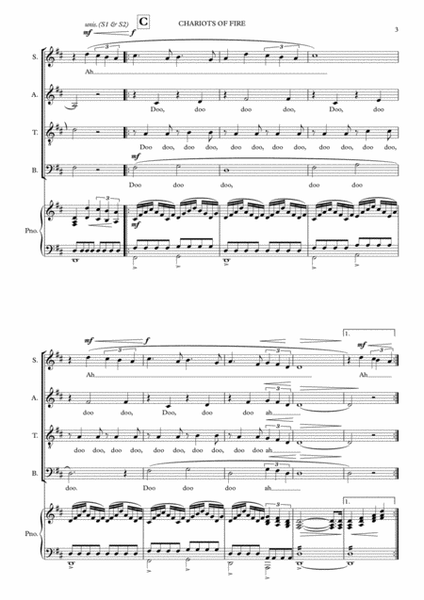 Chariots Of Fire from the Feature Film CHARIOTS OF FIRE by Vangelis 4-Part - Digital Sheet Music