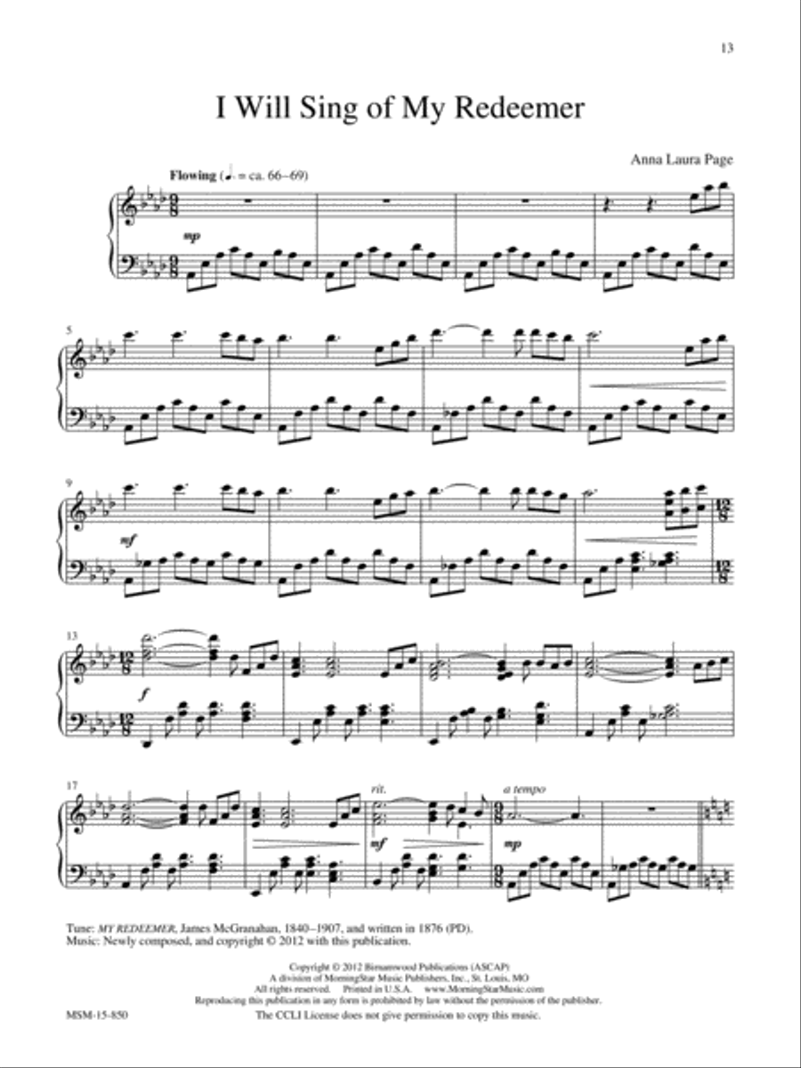 I Will Sing of My Redeemer Piano Solo scores gallery preview page 1