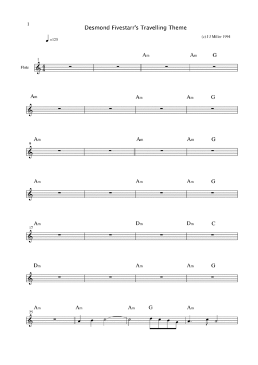 Desmond Fivestarr's Travelling Theme Large Ensemble scores gallery preview page 2