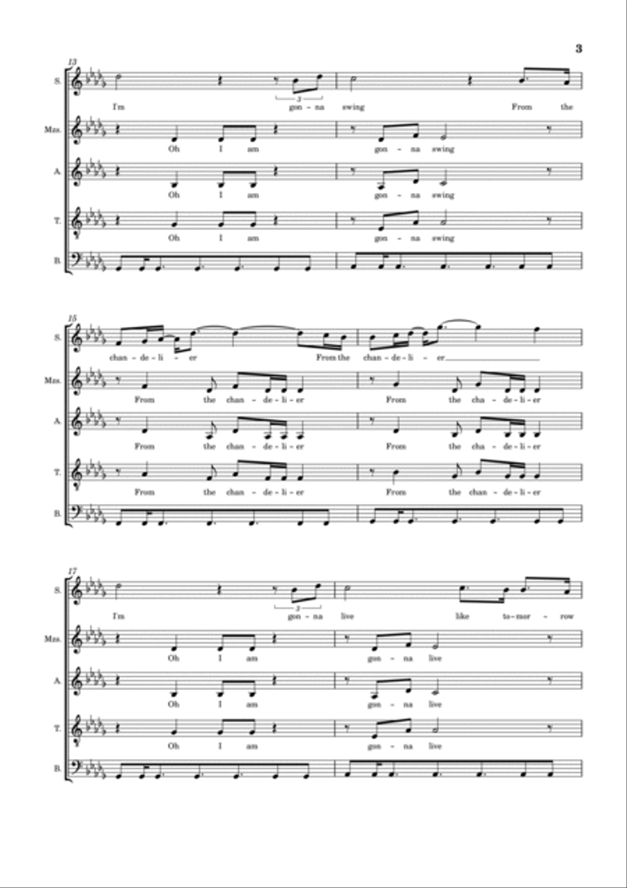 Chandelier Choir scores gallery preview page 3