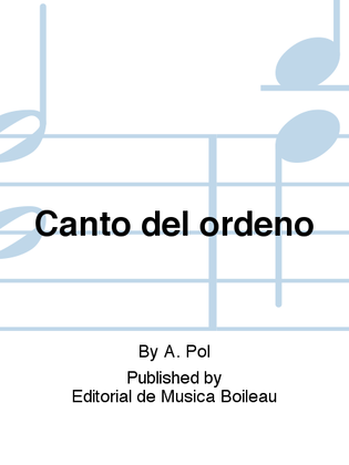 Book cover for Canto del ordeno