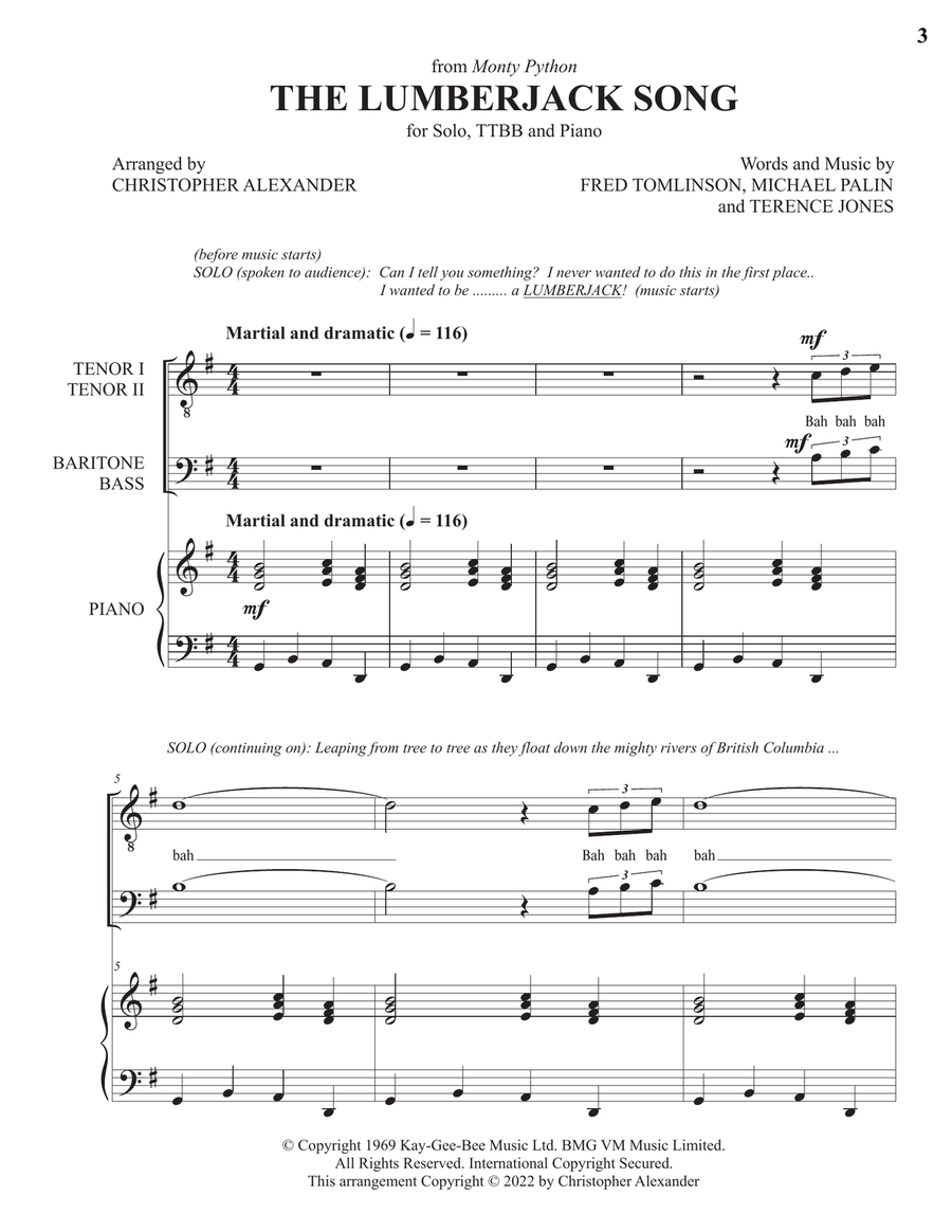 Lumberjack Song TTBB scores gallery preview page 3