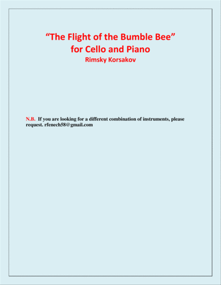 The Flight of the Bumble Bee - Rimsky Korsakov - for Cello and Piano Piano scores gallery preview page 3