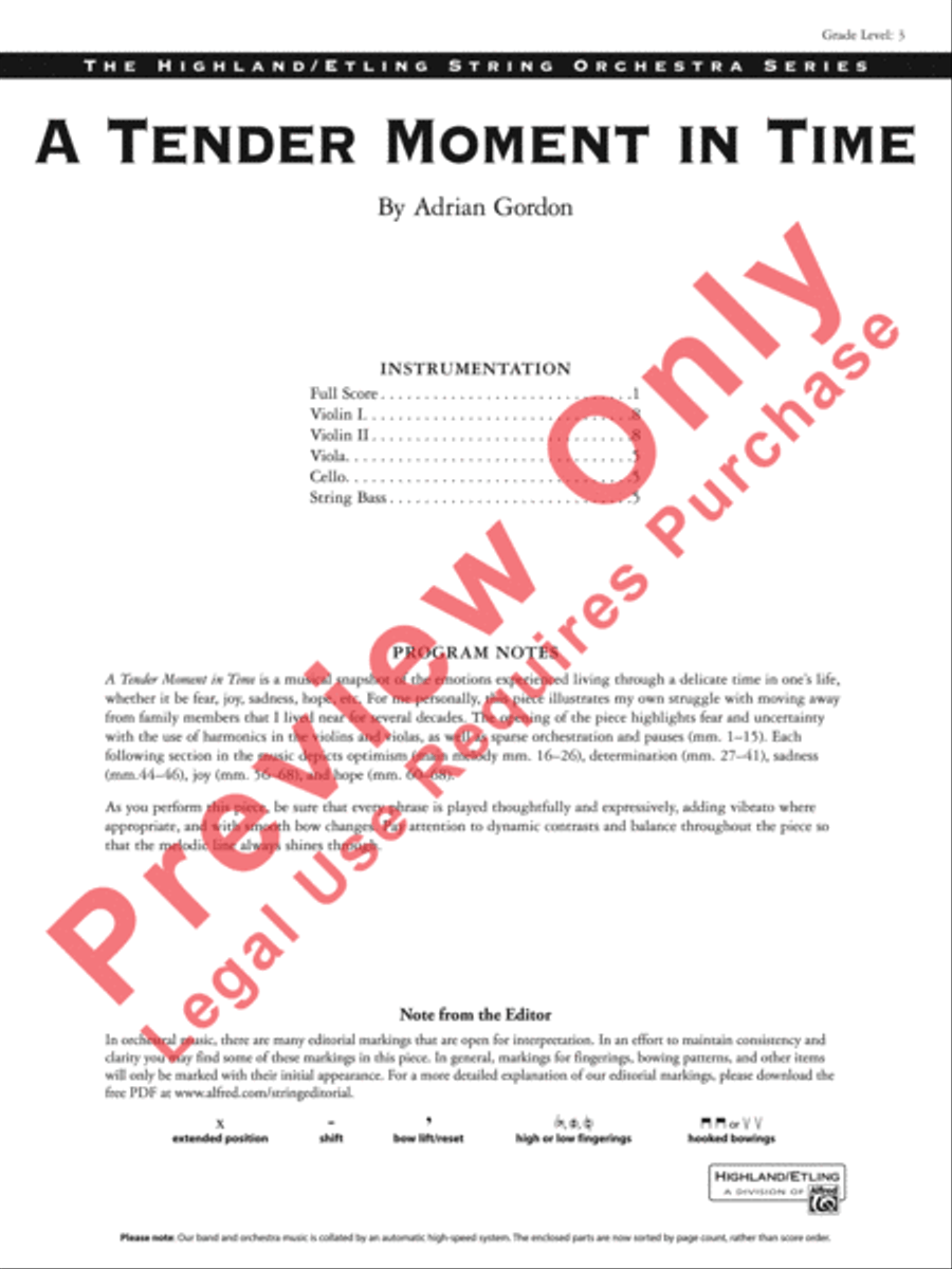 A Tender Moment in Time A Tender Moment in Time String Orchestra scores gallery preview page 2