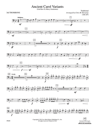 Ancient Carol Variants: 3rd Trombone