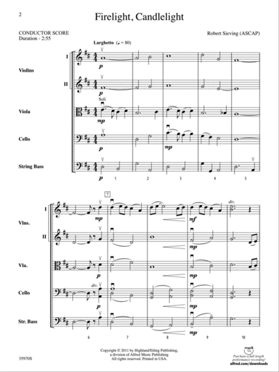 Firelight, Candlelight Firelight, Candlelight String Orchestra scores gallery preview page 2