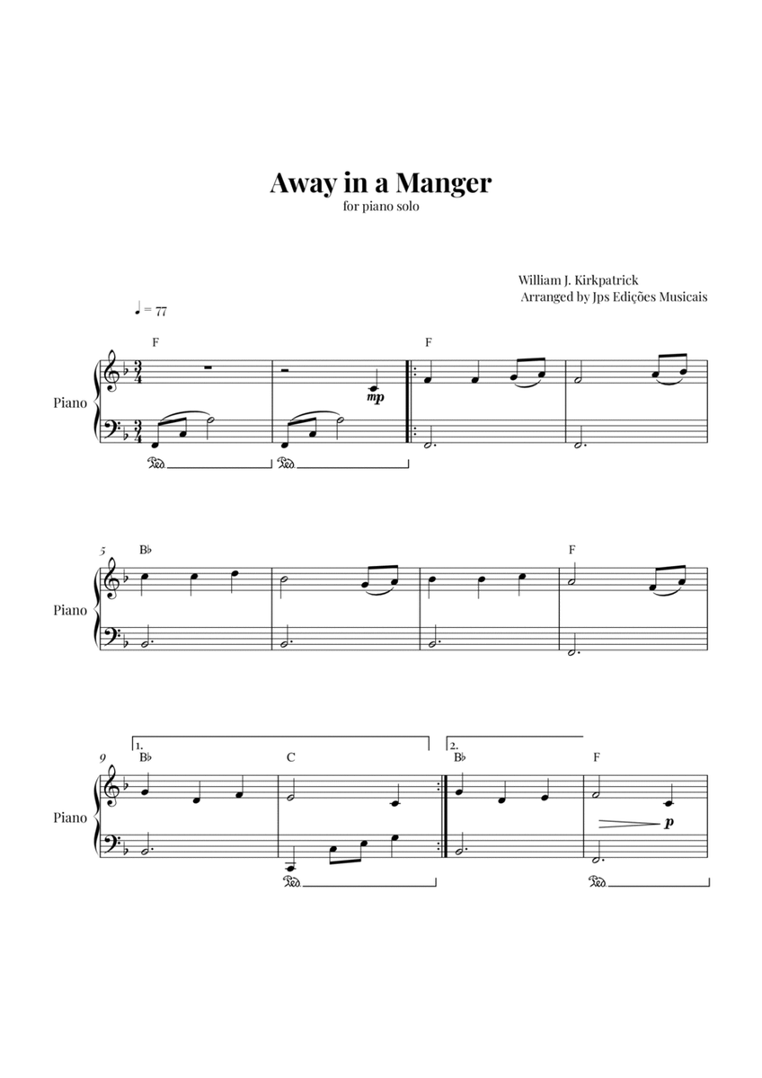 Away in a Manger for Piano image number null