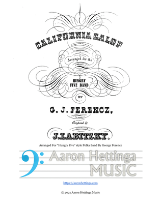 Book cover for California Galop - for "Hungry Five" Polka Band