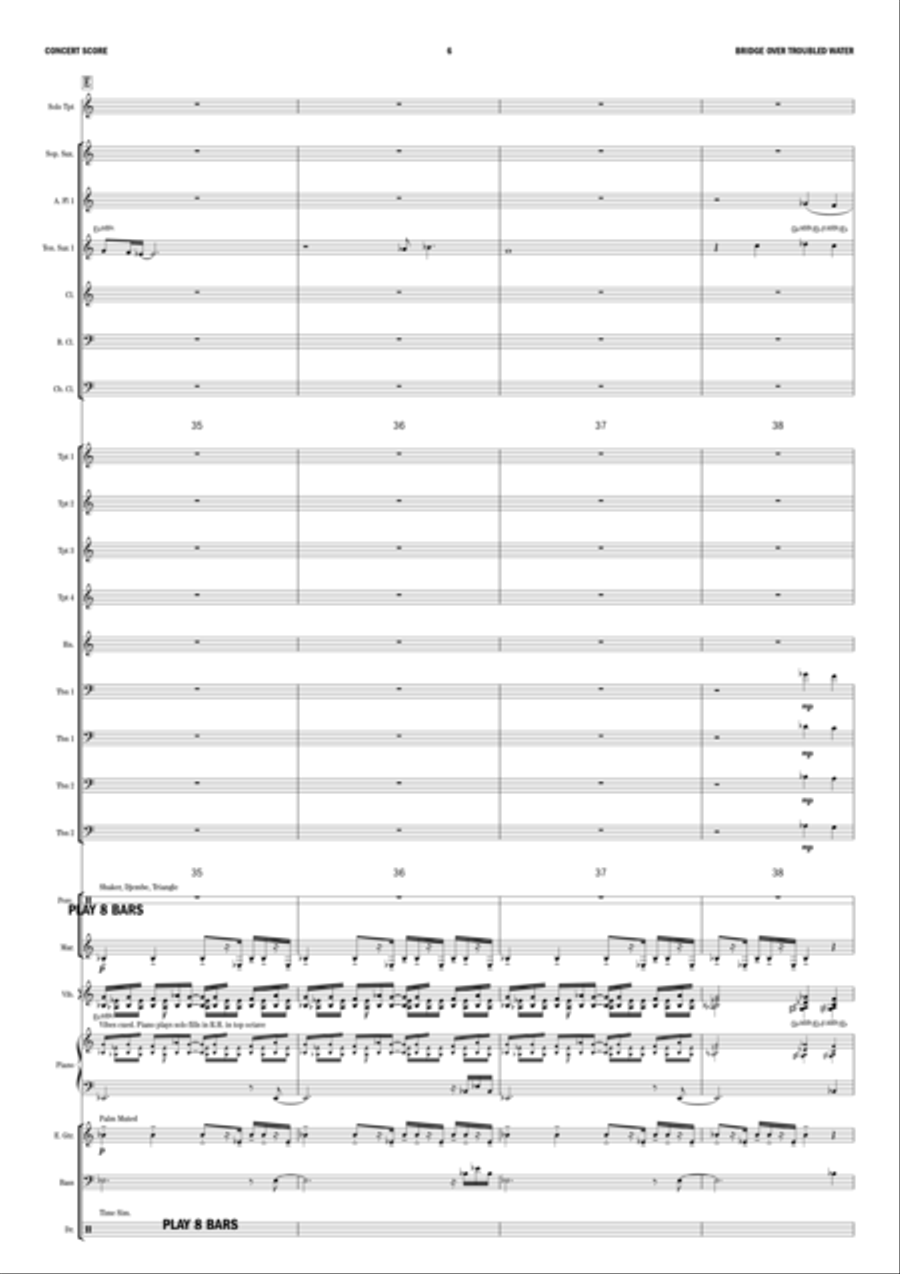 Bridge Over Troubled Water Jazz Ensemble scores gallery preview page 6